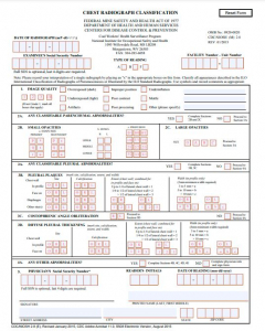 Download a NIOSH B Reader form (Radiograph Interpretation Form) used by the Coal Workers' Health Surveillance Program in PDF format